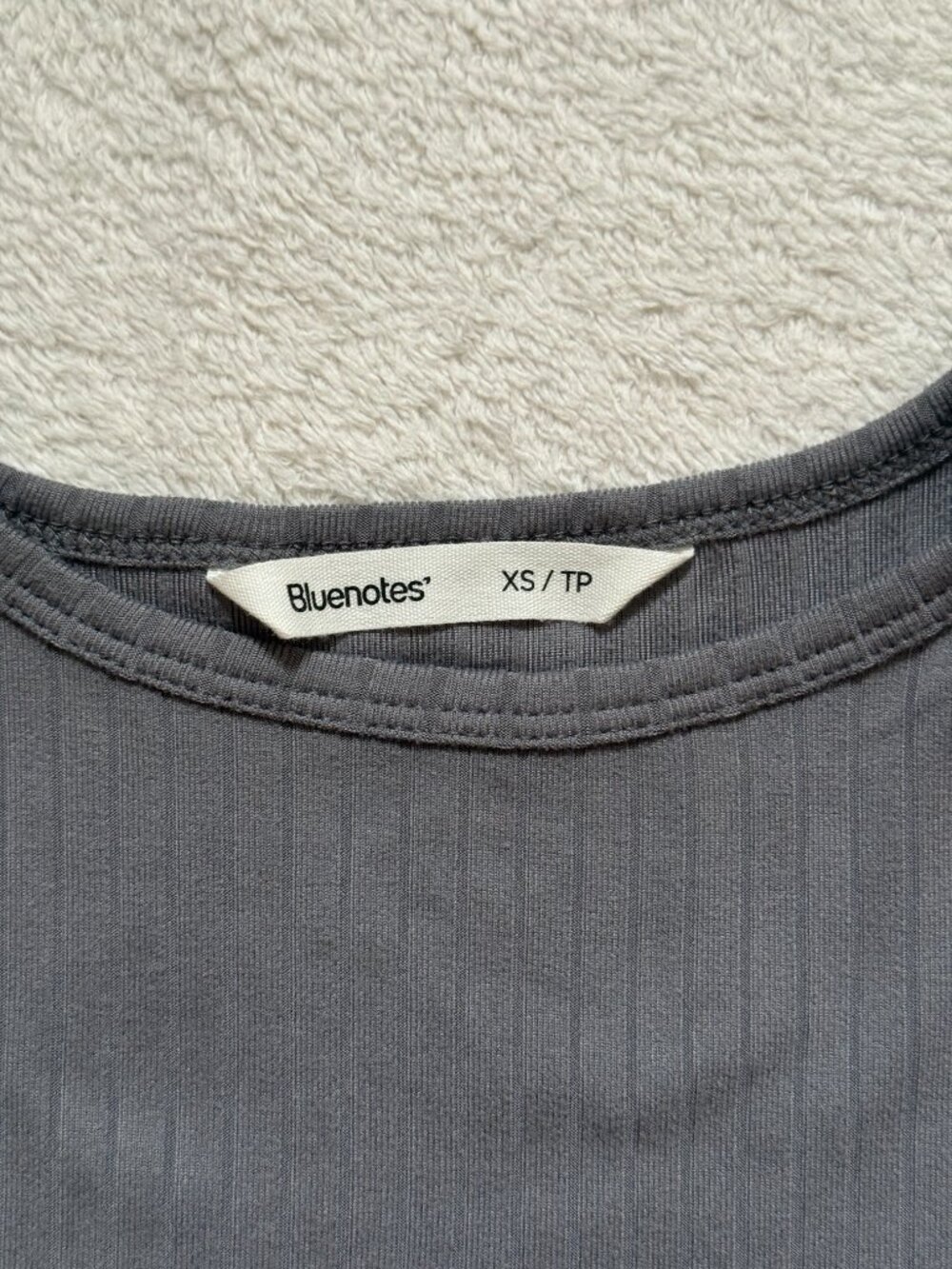 Bluenotes Ribbed Crop Tank Top - Grey - Picture 2 of 2